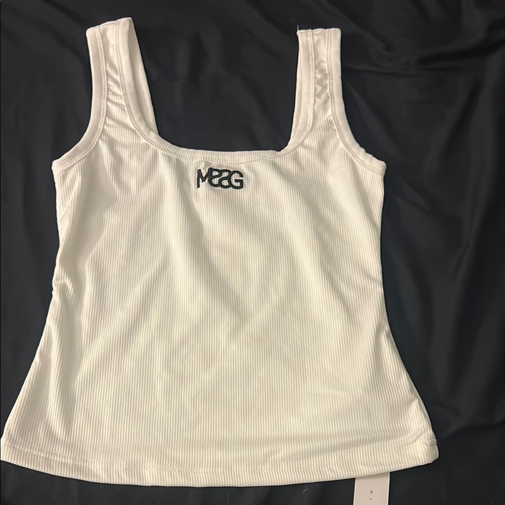 Miss Guided Women's White Ribbed Tank Top